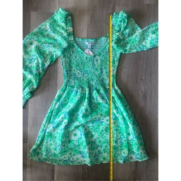 BB Dakota NWT Color Me Lucky Chiffon Dress in Basil Green Revolve, Sz XS, MP $89 - Picture 10 of 11